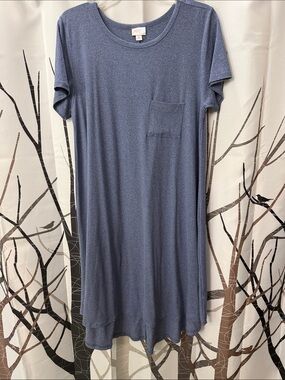 LuLaRoe Heathered Blue Carly dress size M